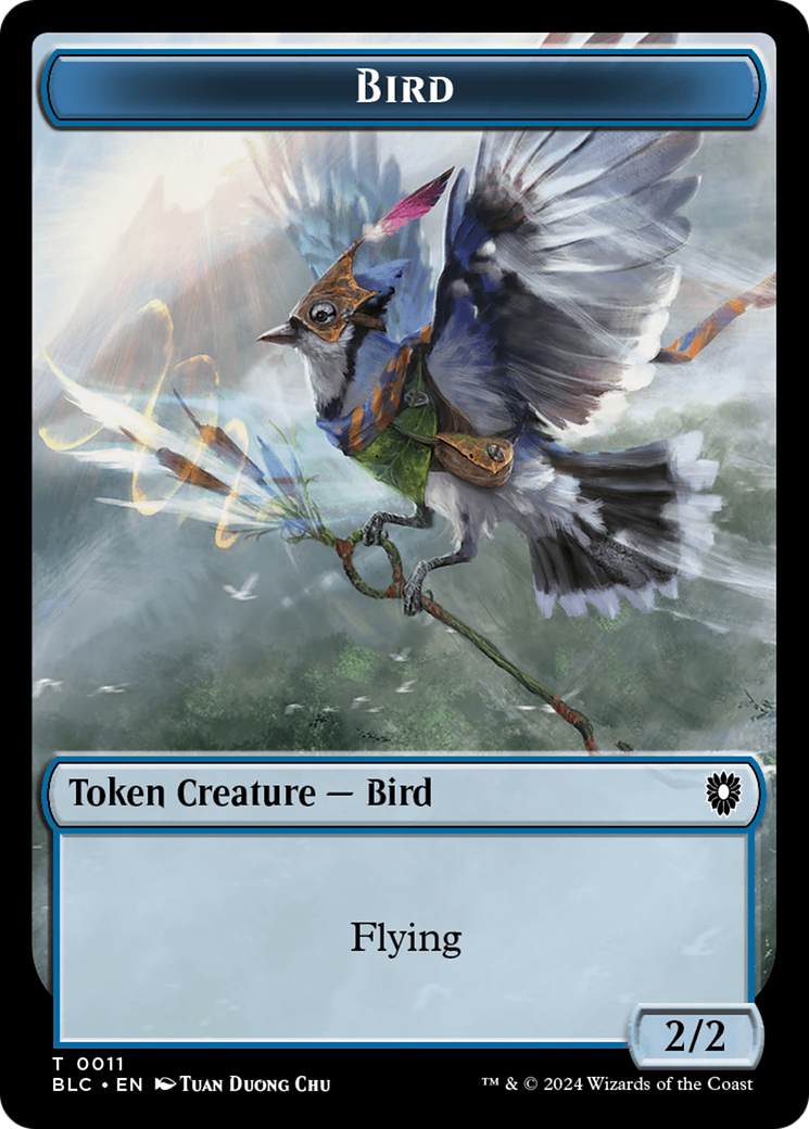 Bird (011) // Fish Double-Sided Token [Bloomburrow Commander Tokens] | Magic Magpie