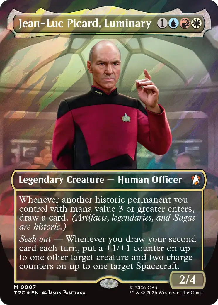 Jean-Luc Picard, Luminary (Borderless) (Surge Foil) [Star Trek Commander] | Magic Magpie
