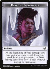 Human Warrior // Kaya, the Inexorable Emblem Double-Sided Token [Kaldheim Tokens] | Magic Magpie