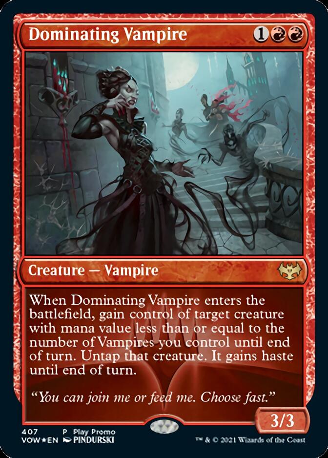 Dominating Vampire (Play Promo) [Innistrad: Crimson Vow Promos] | Magic Magpie