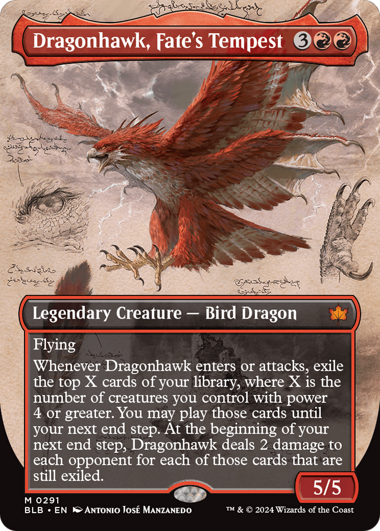 Dragonhawk, Fate's Tempest (Borderless) [Bloomburrow] | Magic Magpie