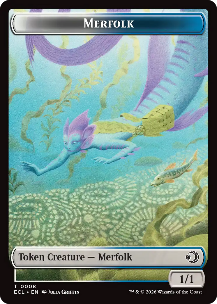 Merfolk // Worm Double-Sided Token [Lorwyn Eclipsed Tokens] | Magic Magpie