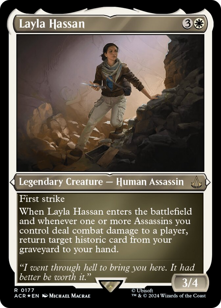 Layla Hassan (Foil Etched) [Assassin's Creed] | Magic Magpie