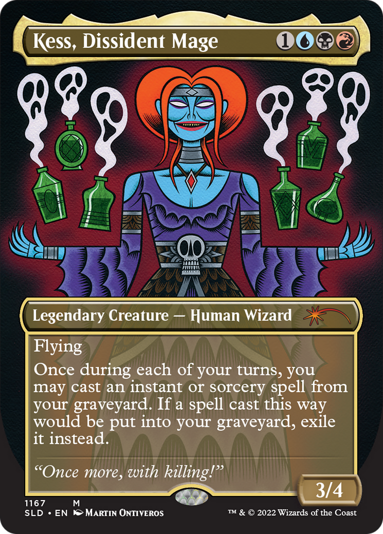 Kess, Dissident Mage (Borderless) [Secret Lair Drop Series] | Magic Magpie