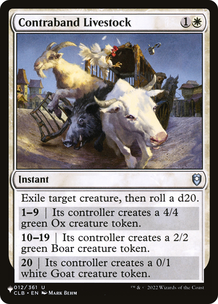 Contraband Livestock [The List] | Magic Magpie
