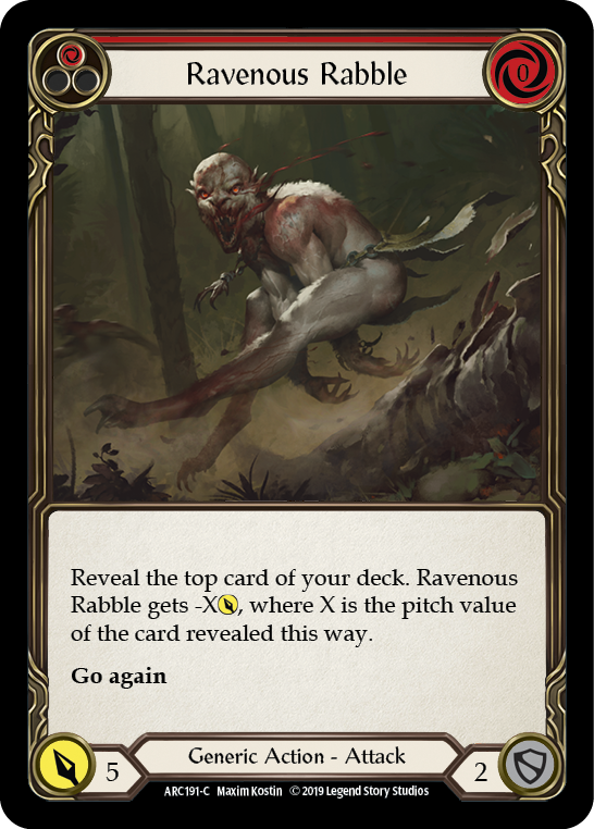 Ravenous Rabble (Red) [ARC191-C] (Arcane Rising)  1st Edition Rainbow Foil | Magic Magpie