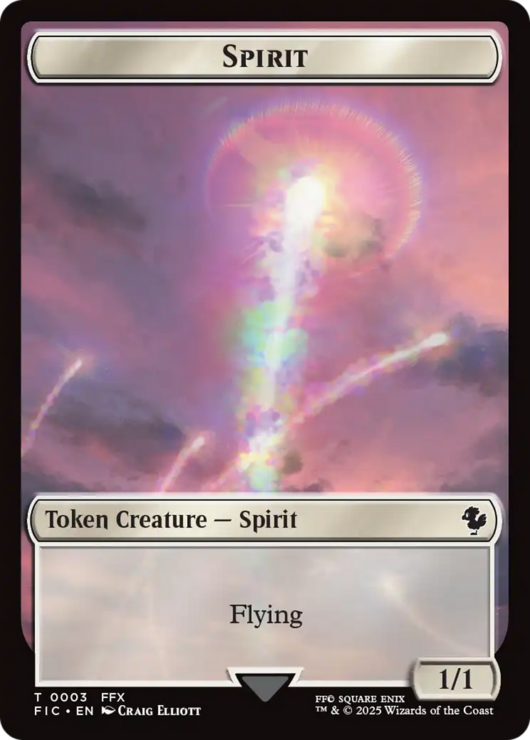 Spirit // Hero (0027) Double-Sided Token (Surge Foil) [FINAL FANTASY Commander Tokens] | Magic Magpie