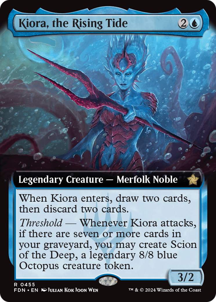 Kiora, the Rising Tide (Extended Art) [Foundations] | Magic Magpie