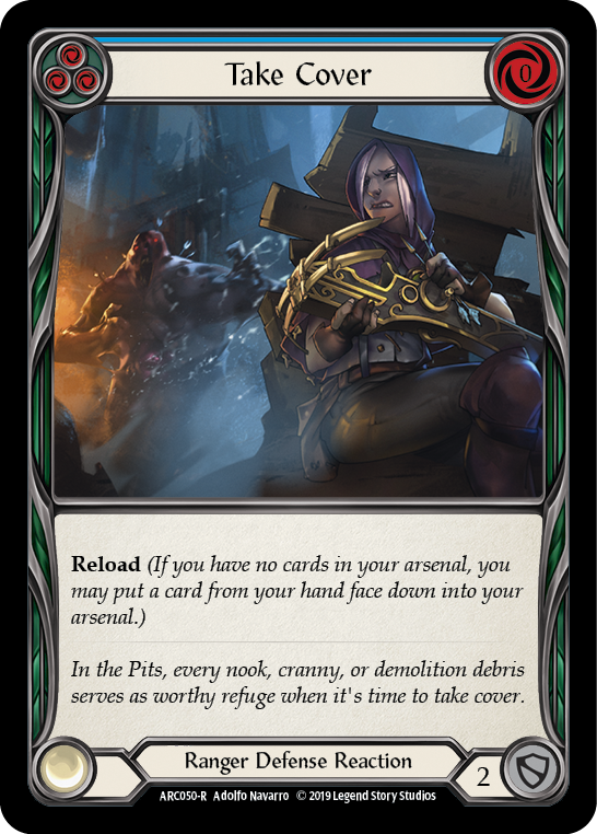 Take Cover (Blue) [ARC050-R] (Arcane Rising)  1st Edition Rainbow Foil | Magic Magpie