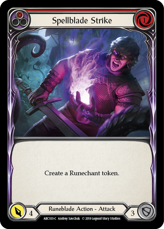 Spellblade Strike (Red) [ARC103-C] (Arcane Rising)  1st Edition Rainbow Foil | Magic Magpie