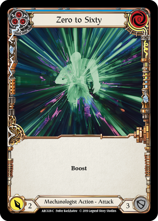 Zero to Sixty (Blue) [ARC028-C] (Arcane Rising)  1st Edition Rainbow Foil | Magic Magpie