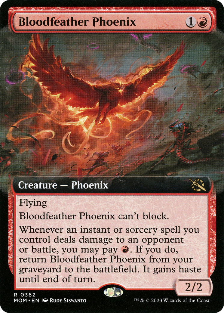 Bloodfeather Phoenix (Extended Art) [March of the Machine] | Magic Magpie