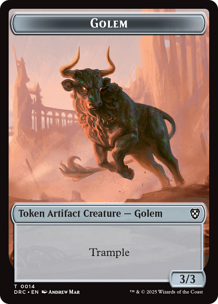 Golem (0014) // Golem (0015) Double-Sided Token [Aetherdrift Tokens] | Magic Magpie