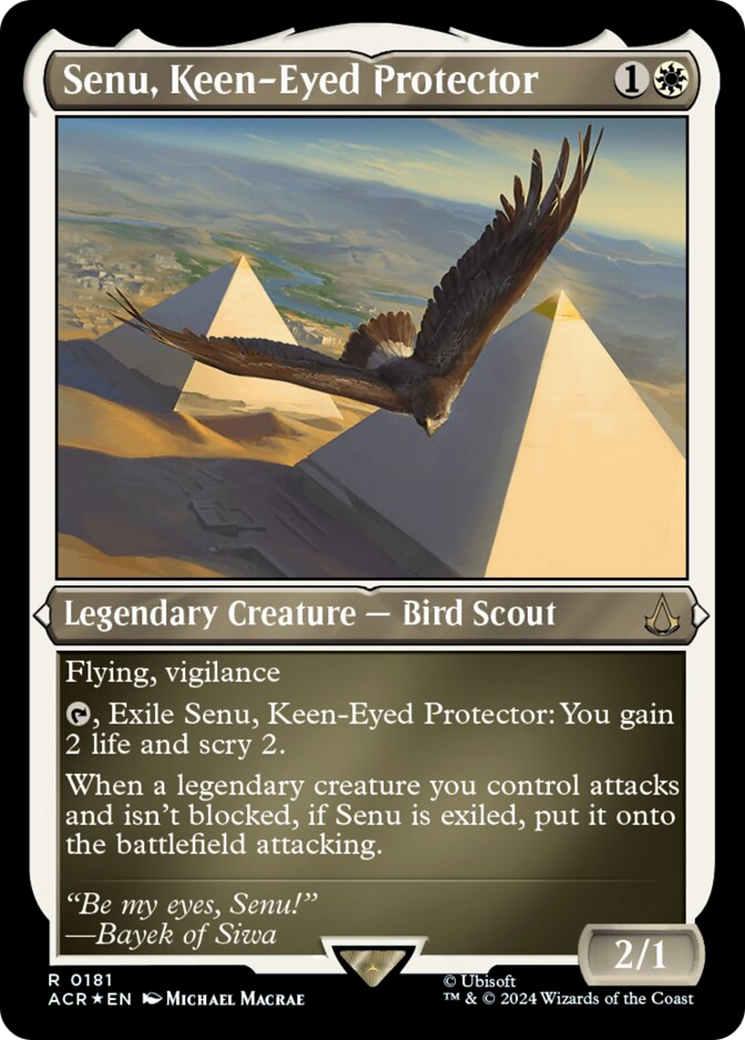 Senu, Keen-Eyed Protector (Foil Etched) [Assassin's Creed] | Magic Magpie