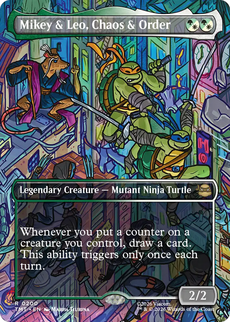 Mikey & Leo, Chaos & Order (Borderless) [Teenage Mutant Ninja Turtles] | Magic Magpie