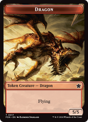 Dragon (0016) // Dragon (0017) Doubled-Sided Token [Foundations Tokens] | Magic Magpie