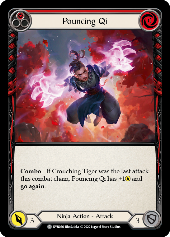 Pouncing Qi (Red) [DYN056] (Dynasty)  Rainbow Foil | Magic Magpie