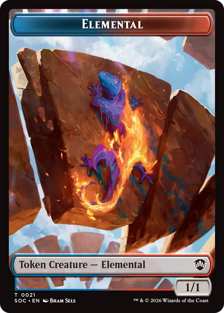Elemental (0021) // Phyrexian Myr Double-Sided Token [Secrets of Strixhaven Commander Tokens] | Magic Magpie