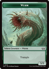 Wurm (0019) // Manifest Double-Sided Token [Duskmourn: House of Horror Commander Tokens] | Magic Magpie