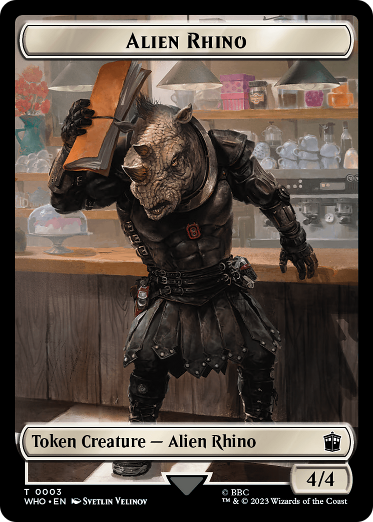 Alien Rhino // Alien Warrior Double-Sided Token [Doctor Who Tokens] | Magic Magpie