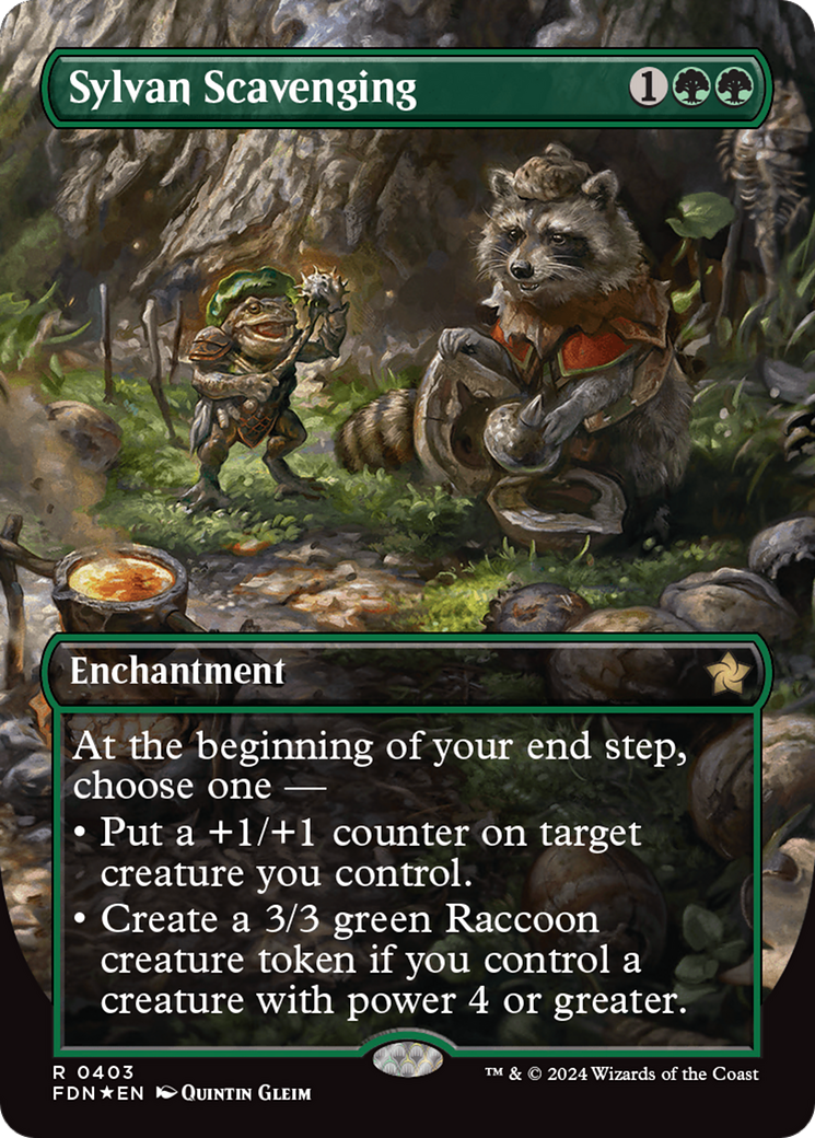 Sylvan Scavenging (Borderless) (Mana Foil) [Foundations] | Magic Magpie