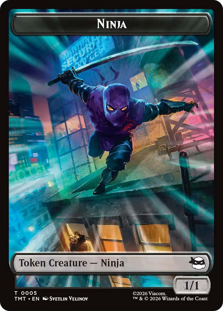 Treasure // Ninja Double-Sided Token [Teenage Mutant Ninja Turtles Commander Tokens] | Magic Magpie