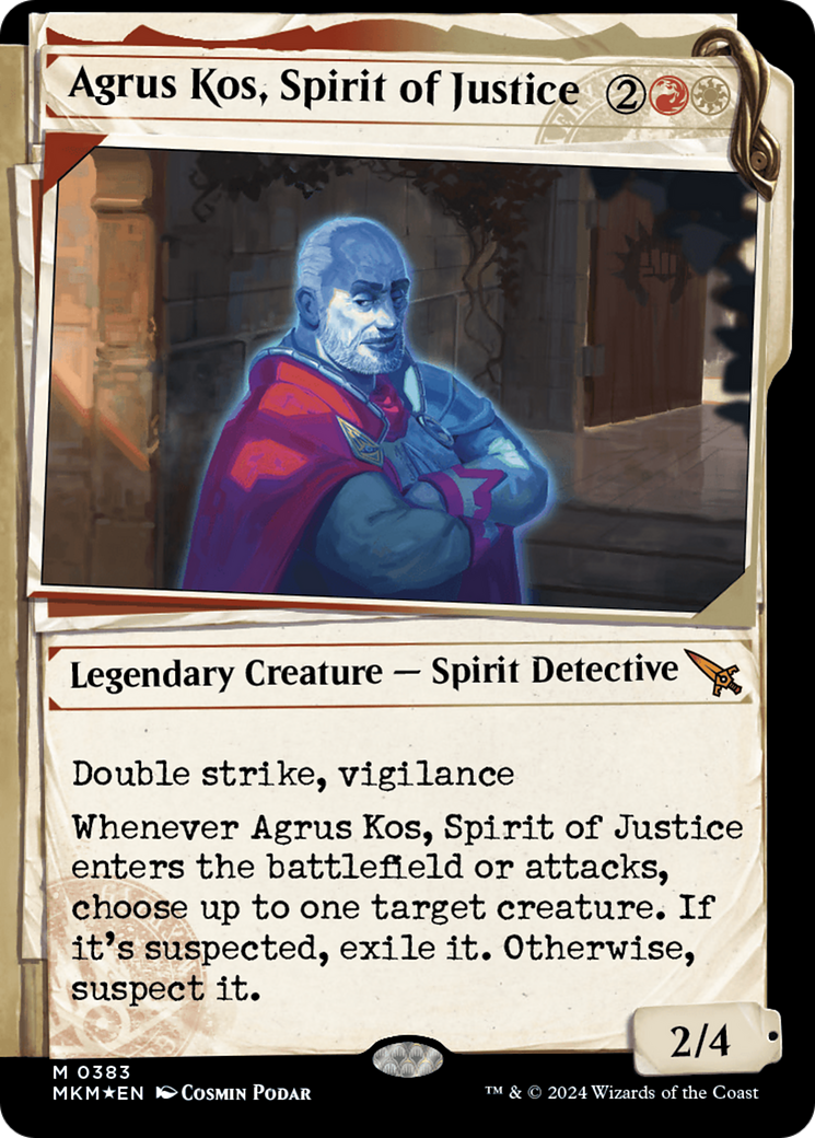 Agrus Kos, Spirit of Justice (Showcase) (Invisible Ink) [Murders at Karlov Manor] | Magic Magpie