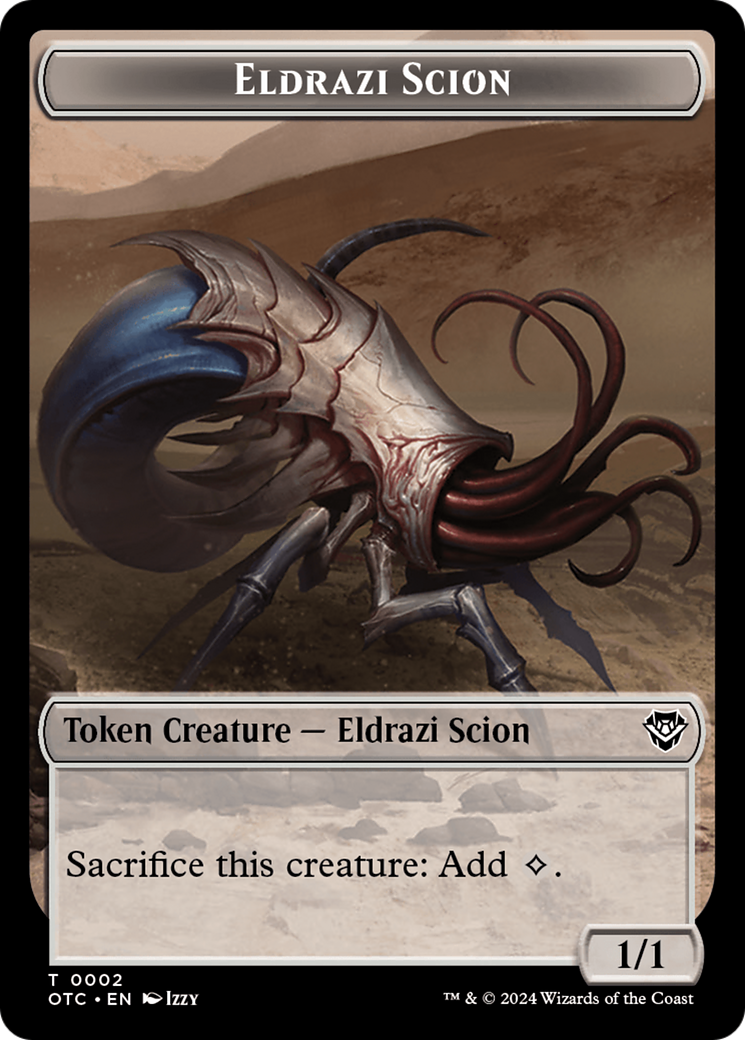 Eldrazi Scion // Manifest Double-Sided Token [Outlaws of Thunder Junction Commander Tokens] | Magic Magpie