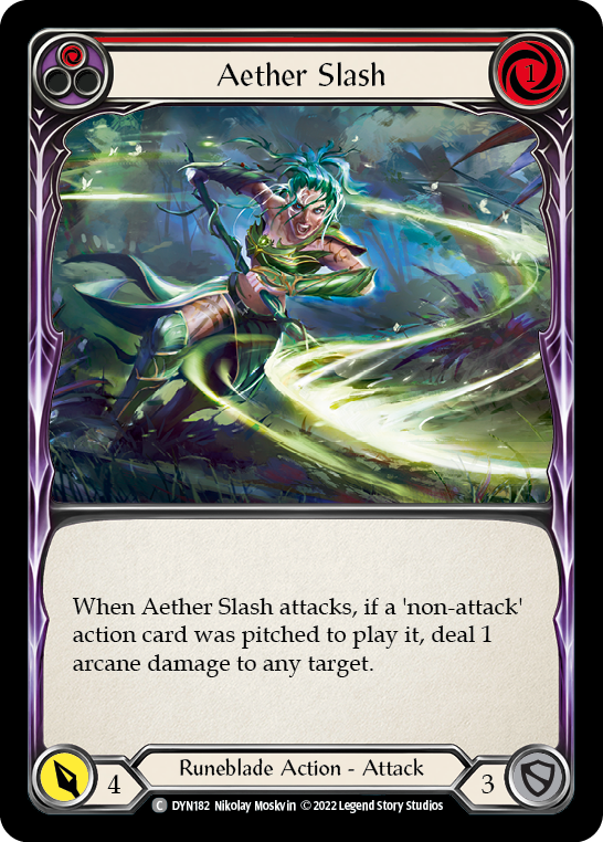 Aether Slash (Red) [DYN182] (Dynasty)  Rainbow Foil | Magic Magpie