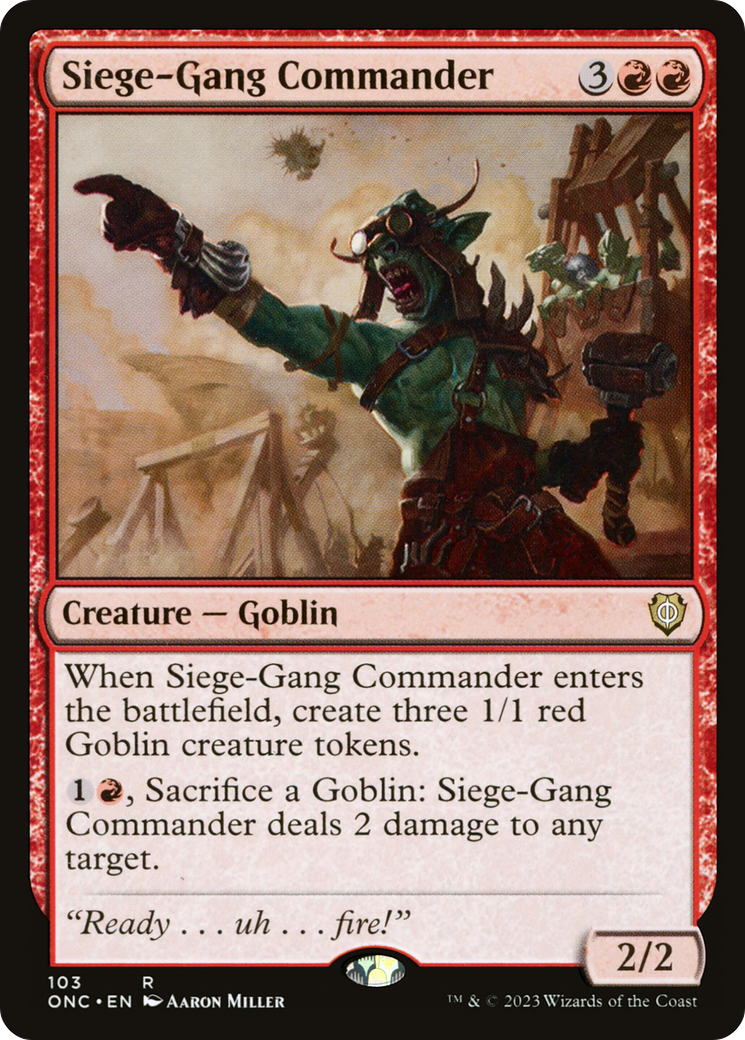 Siege-Gang Commander [Phyrexia: All Will Be One Commander] | Magic Magpie