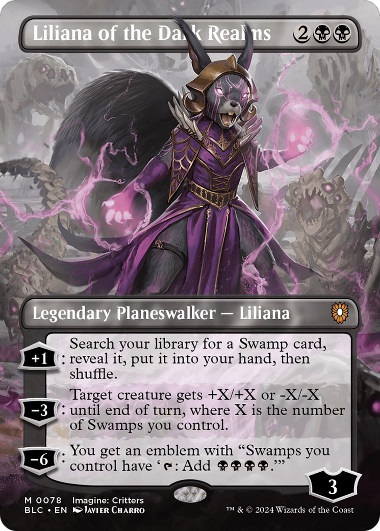 Liliana of the Dark Realms (Borderless) [Bloomburrow Commander] | Magic Magpie