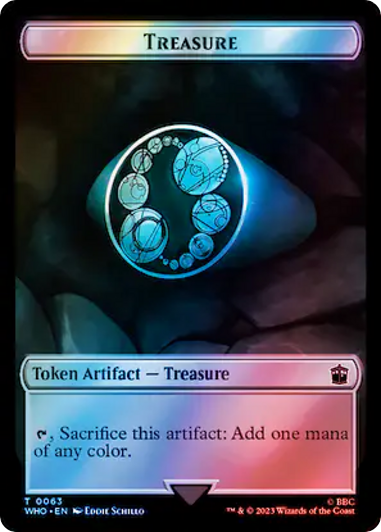 Alien Angel // Treasure (0063) Double-Sided Token (Surge Foil) [Doctor Who Tokens] | Magic Magpie