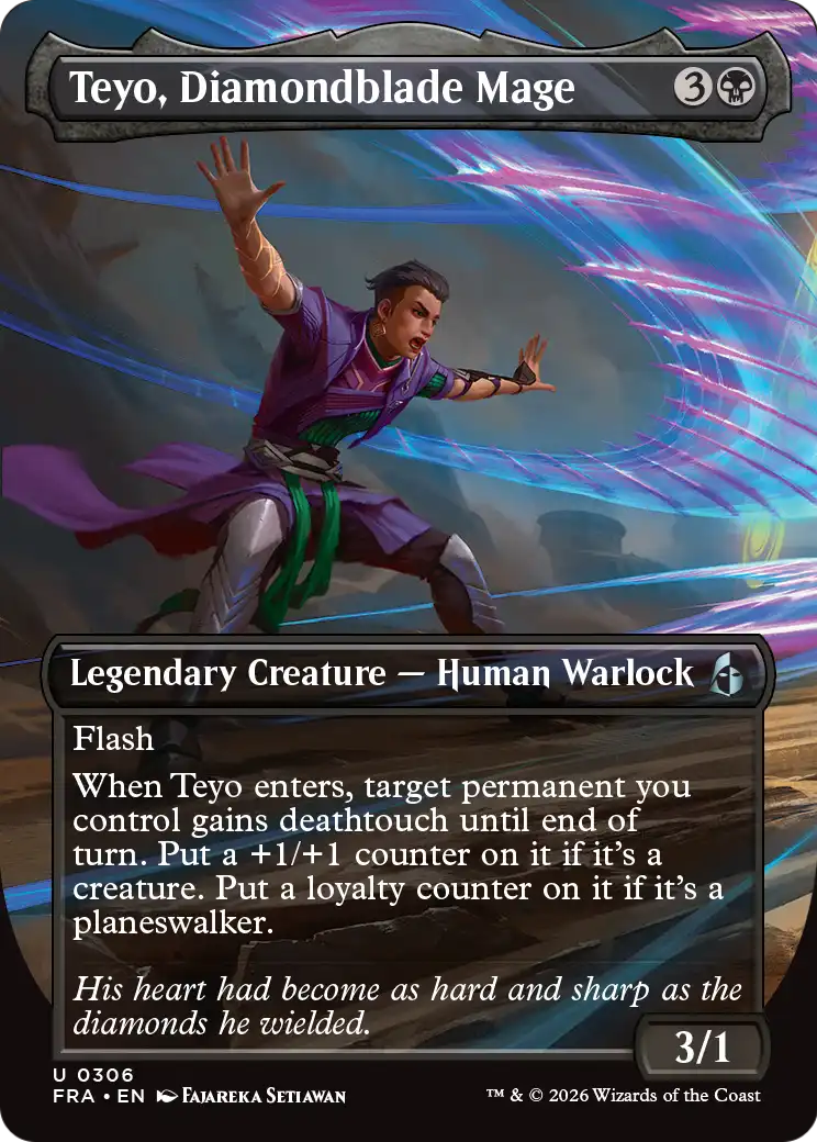 Teyo, Diamondblade Mage (Borderless) [Reality Fracture] | Magic Magpie