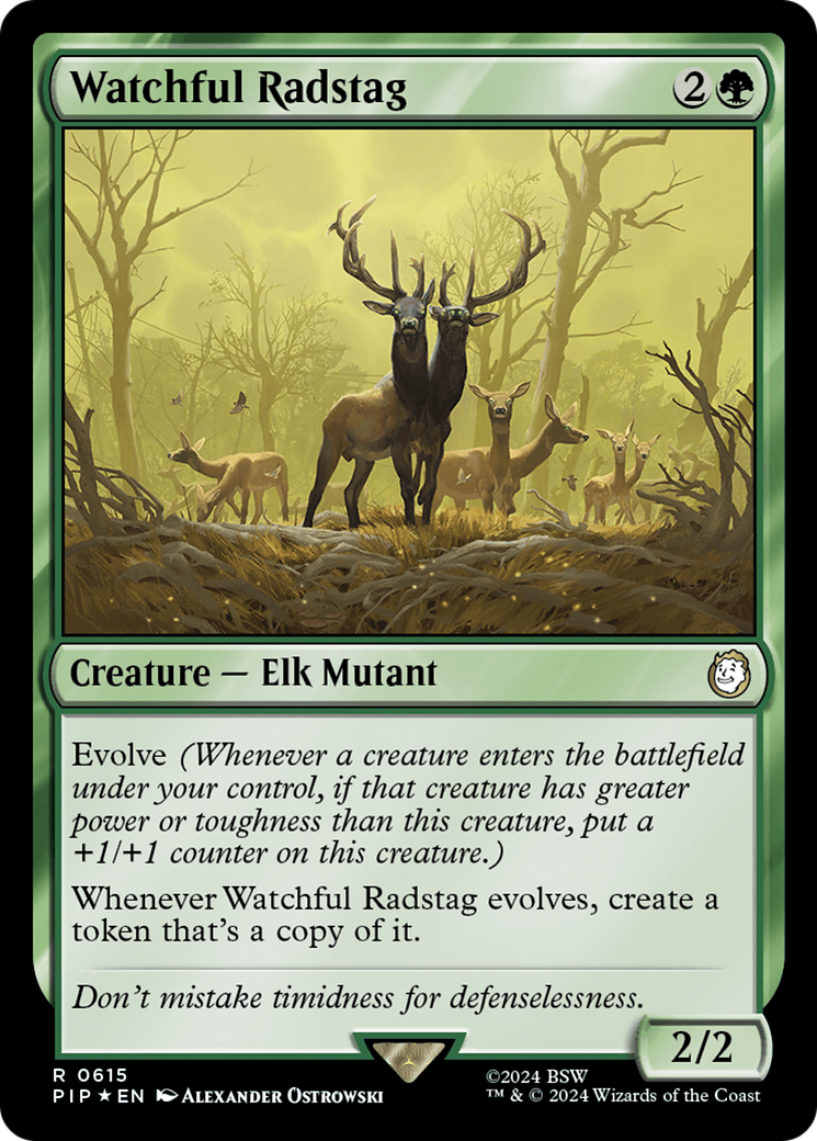 Watchful Radstag (Surge Foil) [Fallout] | Magic Magpie