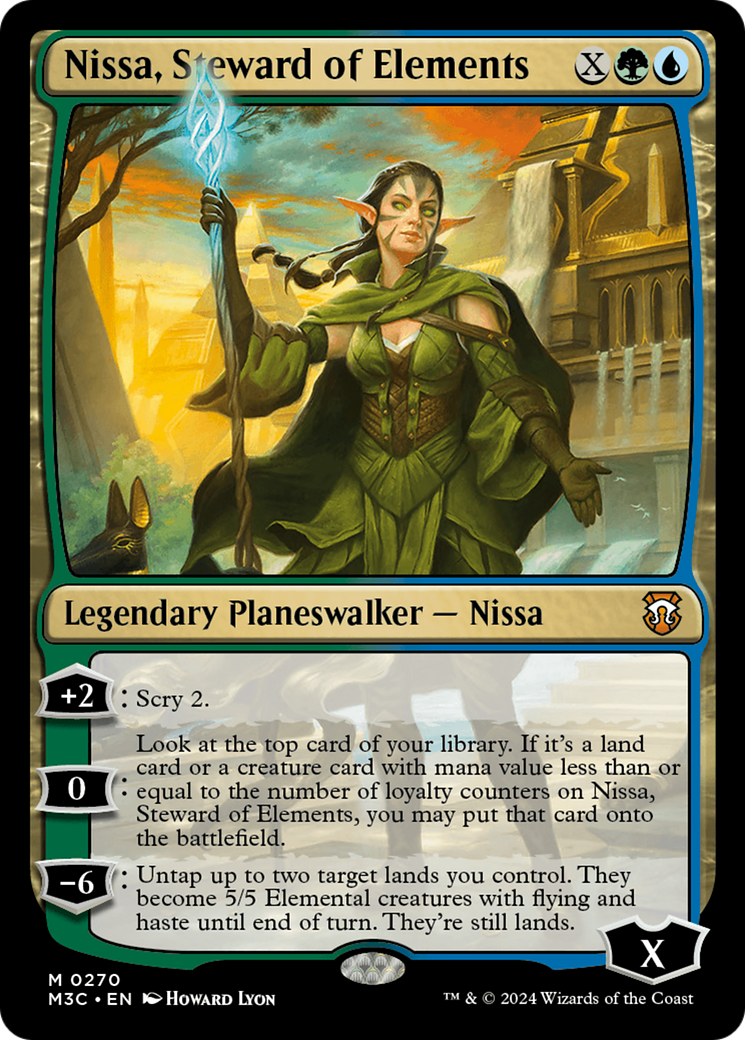 Nissa, Steward of Elements (Ripple Foil) [Modern Horizons 3 Commander] | Magic Magpie