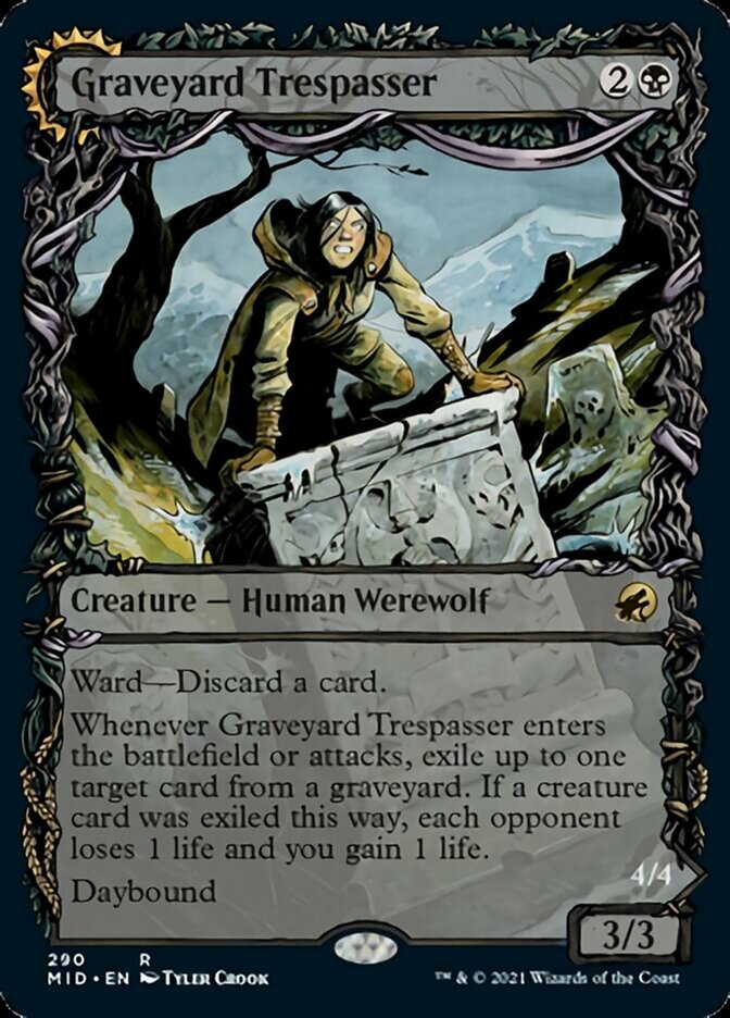 Graveyard Trespasser // Graveyard Glutton (Showcase Equinox) [Innistrad: Midnight Hunt] | Magic Magpie