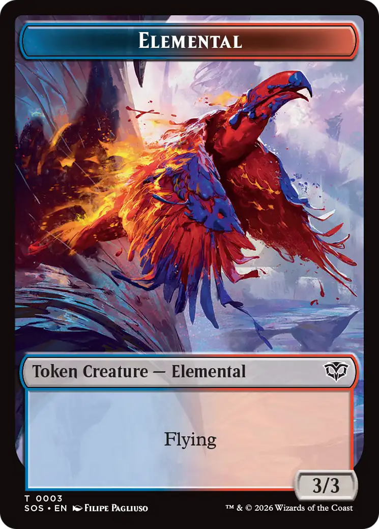 Elemental (0003) // Treasure Double-Sided Token [Secrets of Strixhaven Tokens] | Magic Magpie