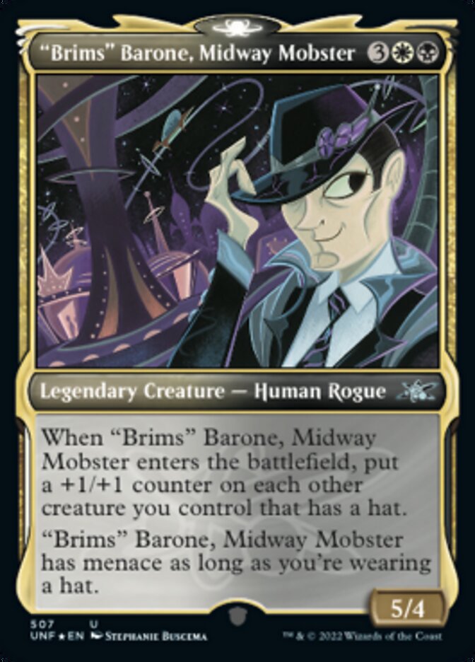 "Brims" Barone, Midway Mobster (Showcase) (Galaxy Foil) [Unfinity] | Magic Magpie