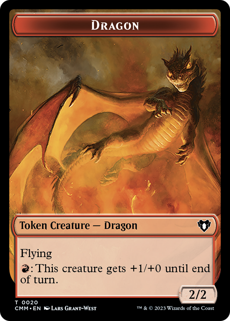 Treasure // Dragon (0020) Double-Sided Token [Commander Masters Tokens] | Magic Magpie