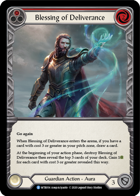 Blessing of Deliverance (Red) [U-WTR054] (Welcome to Rathe Unlimited)  Unlimited Rainbow Foil | Magic Magpie