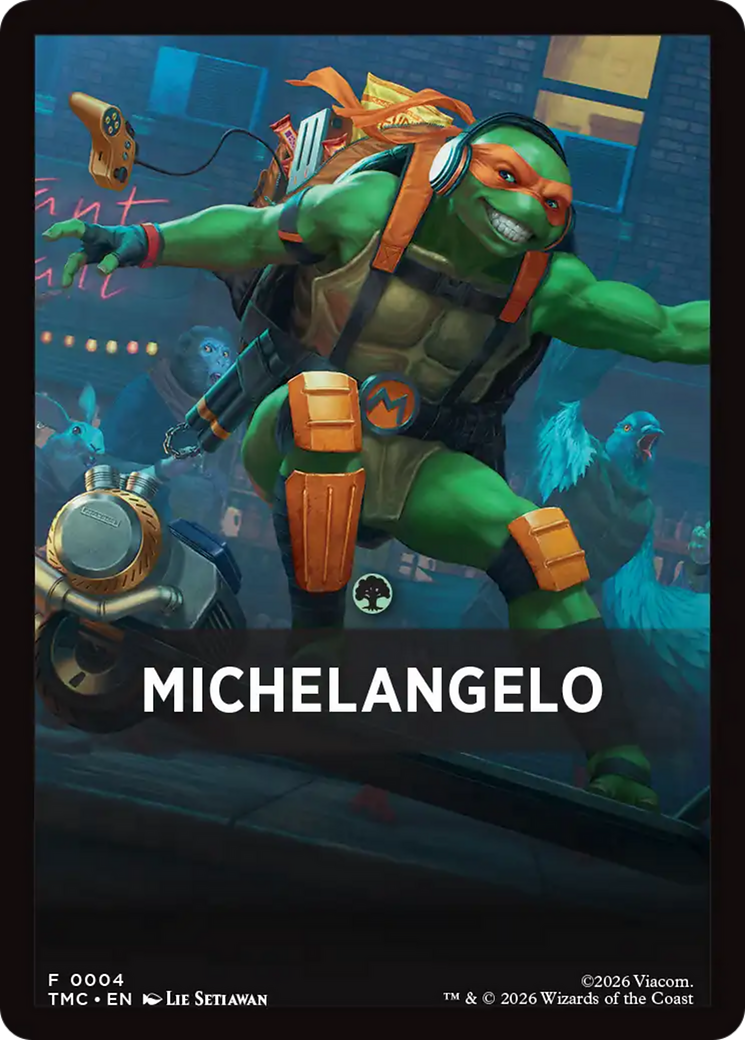 Michelangelo Theme Card [Teenage Mutant Ninja Turtles Commander Tokens] | Magic Magpie