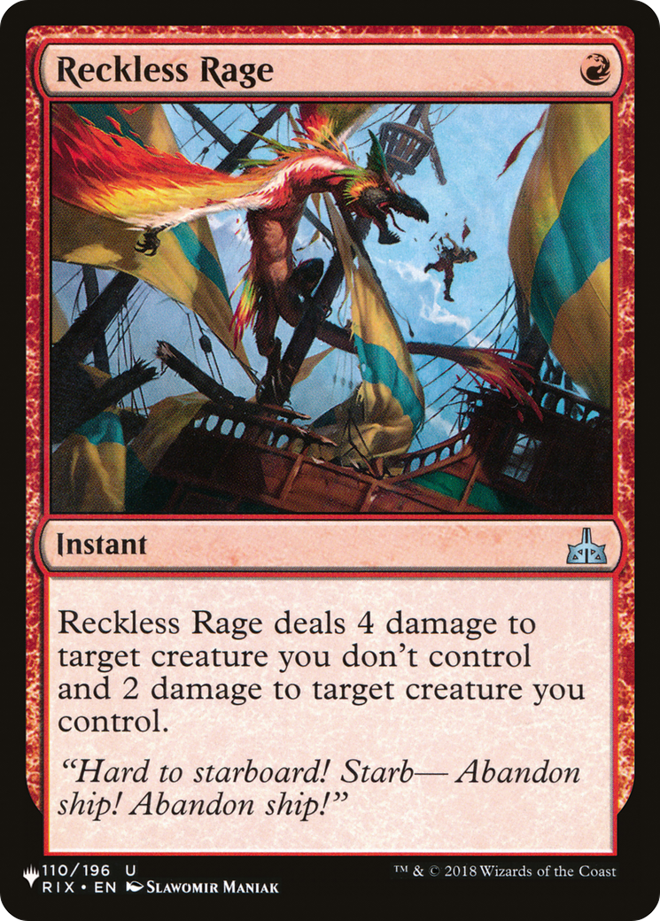 Reckless Rage [The List Reprints] | Magic Magpie