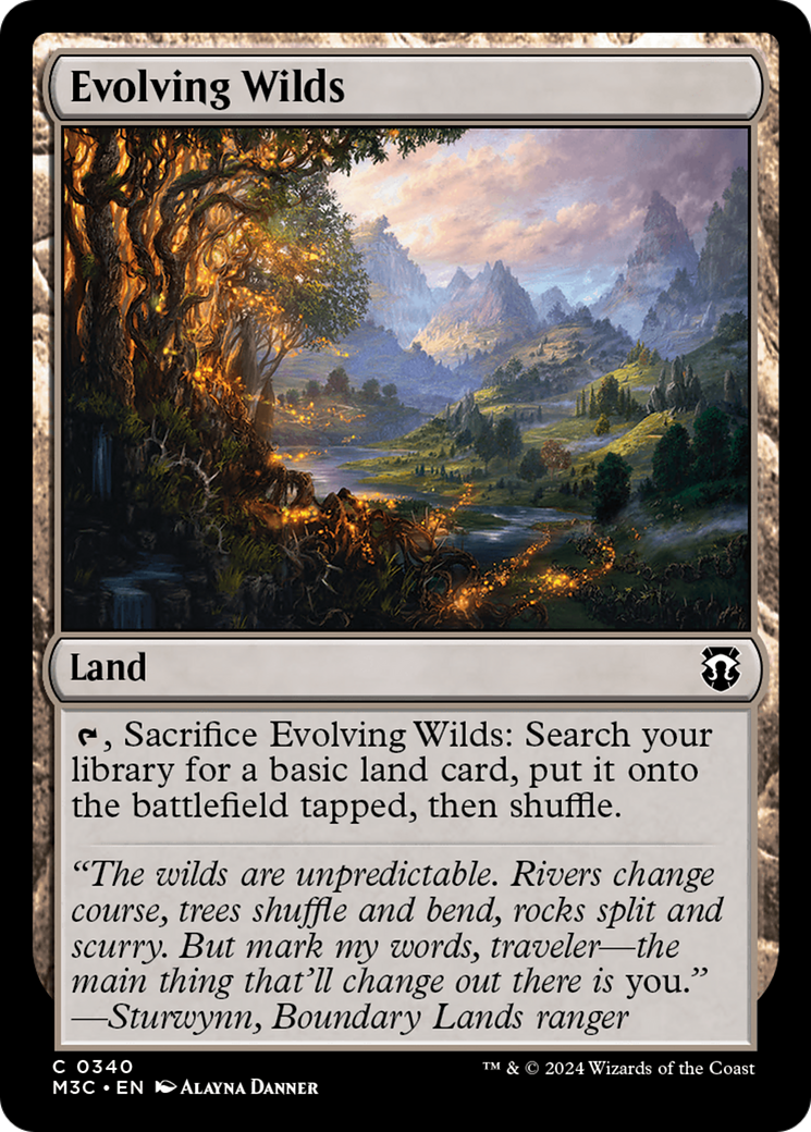 Evolving Wilds (Ripple Foil) [Modern Horizons 3 Commander] | Magic Magpie