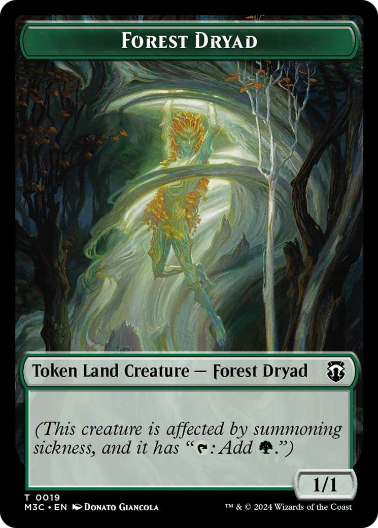 Forest Dryad // Vivien Reid Emblem Double-Sided Token [Modern Horizons 3 Commander Tokens] | Magic Magpie