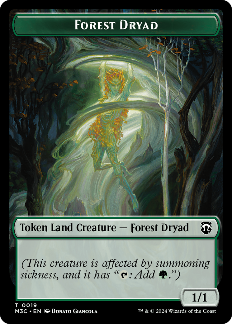 Forest Dryad (Ripple Foil) // Emblem - Vivien Reid Double-Sided Token [Modern Horizons 3 Commander Tokens] | Magic Magpie