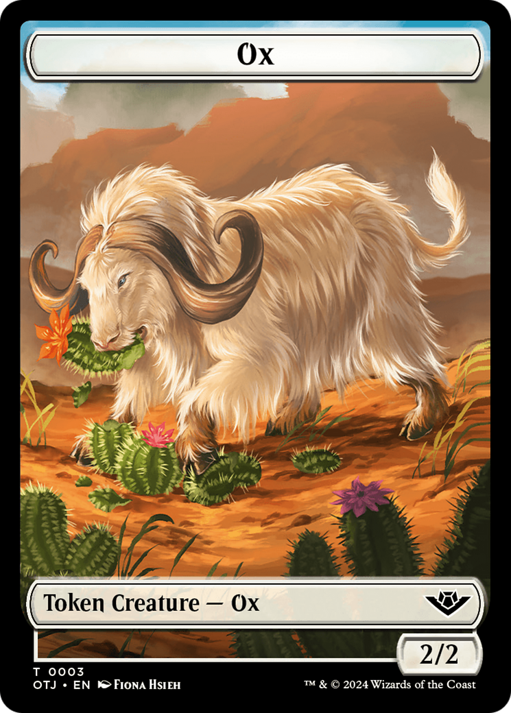 Zombie // Ox Warrior Double-Sided Token [Outlaws of Thunder Junction Commander Tokens] | Magic Magpie