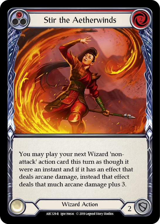 Stir the Aetherwinds (Red) [ARC129-R] (Arcane Rising)  1st Edition Rainbow Foil | Magic Magpie
