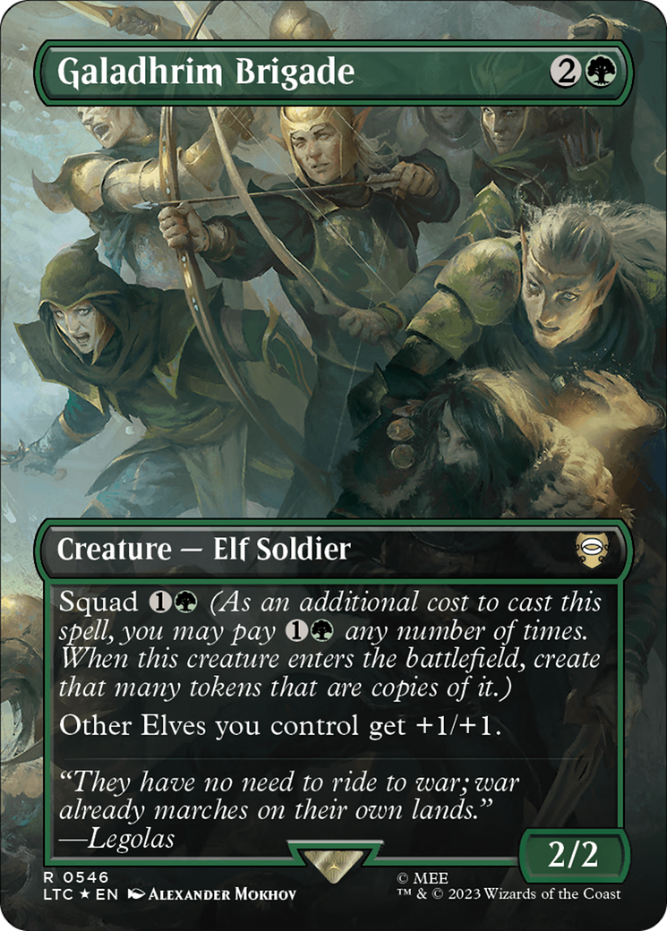 Galadhrim Brigade (Borderless) (Surge Foil) [The Lord of the Rings: Tales of Middle-Earth Commander] | Magic Magpie