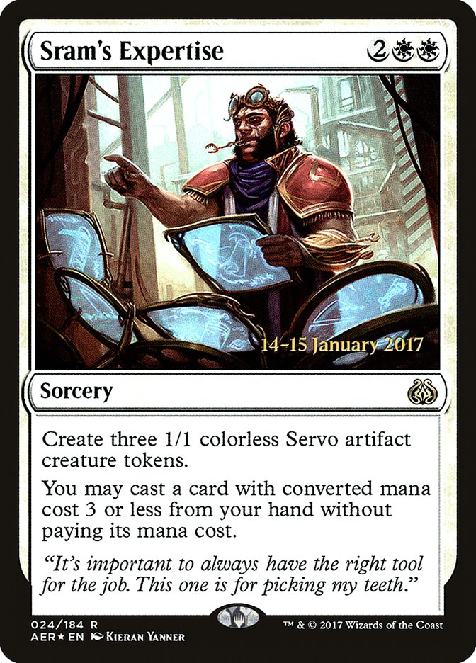 Sram's Expertise [Aether Revolt Prerelease Promos] | Magic Magpie