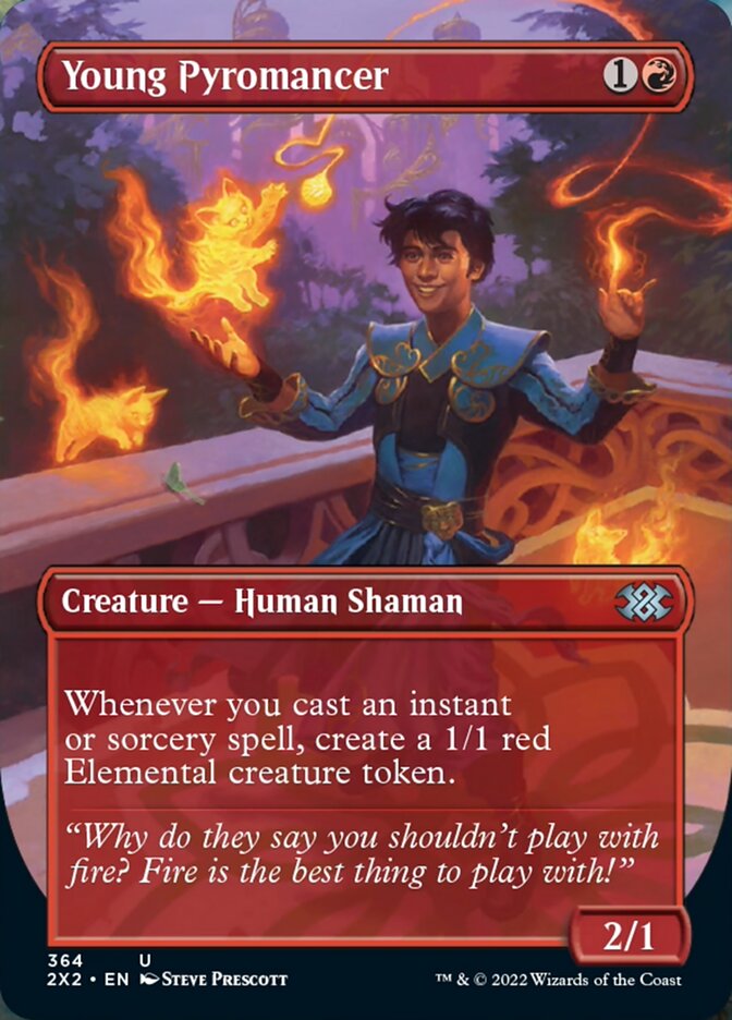 Young Pyromancer (Borderless Alternate Art) [Double Masters 2022] | Magic Magpie